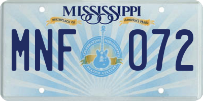 MS license plate MNF072
