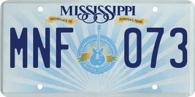 MS license plate MNF073