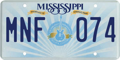 MS license plate MNF074