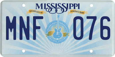 MS license plate MNF076