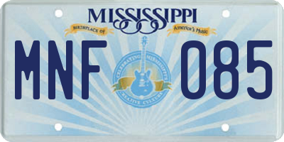 MS license plate MNF085