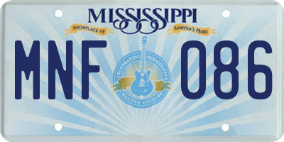 MS license plate MNF086