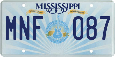 MS license plate MNF087