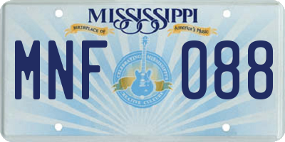 MS license plate MNF088