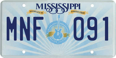 MS license plate MNF091
