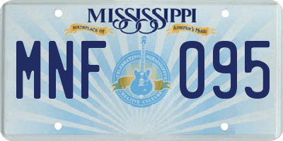 MS license plate MNF095
