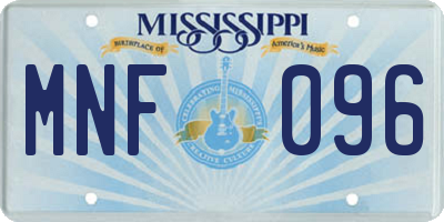 MS license plate MNF096