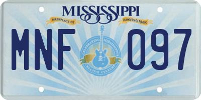 MS license plate MNF097