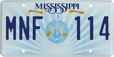 MS license plate MNF114