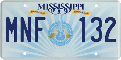 MS license plate MNF132
