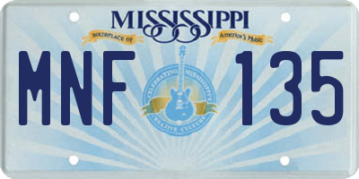 MS license plate MNF135