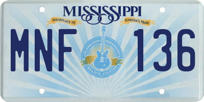 MS license plate MNF136