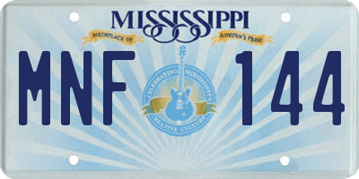 MS license plate MNF144