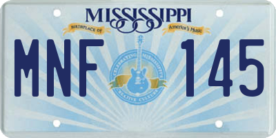 MS license plate MNF145