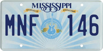 MS license plate MNF146