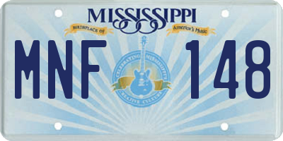 MS license plate MNF148