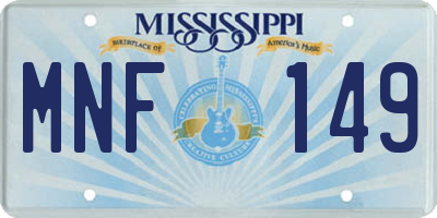 MS license plate MNF149