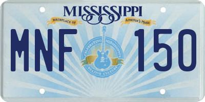 MS license plate MNF150