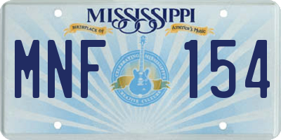 MS license plate MNF154