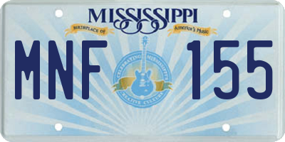 MS license plate MNF155
