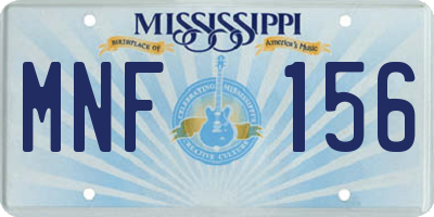 MS license plate MNF156