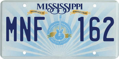 MS license plate MNF162