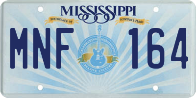 MS license plate MNF164