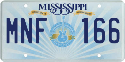 MS license plate MNF166