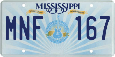MS license plate MNF167