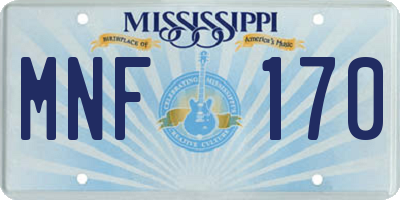 MS license plate MNF170