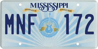 MS license plate MNF172