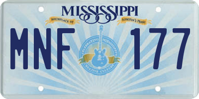 MS license plate MNF177