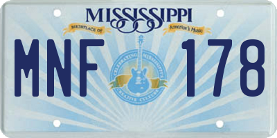 MS license plate MNF178