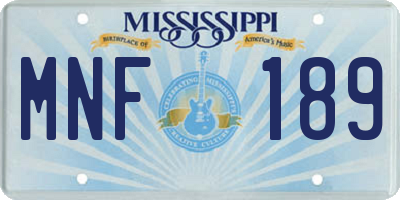 MS license plate MNF189