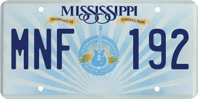 MS license plate MNF192