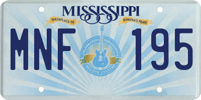 MS license plate MNF195