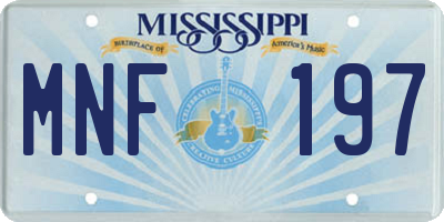 MS license plate MNF197