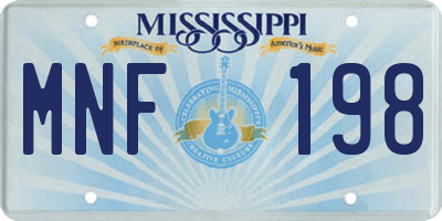 MS license plate MNF198