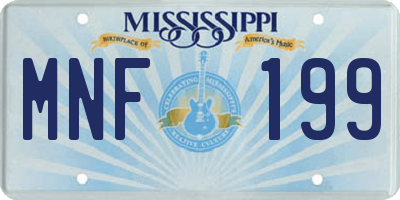 MS license plate MNF199