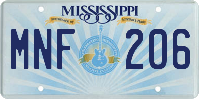 MS license plate MNF206