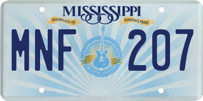 MS license plate MNF207