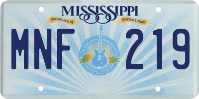 MS license plate MNF219