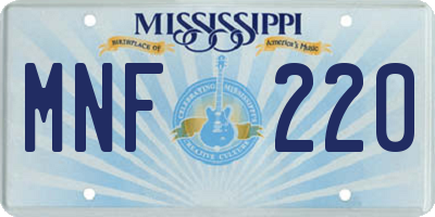 MS license plate MNF220