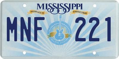 MS license plate MNF221