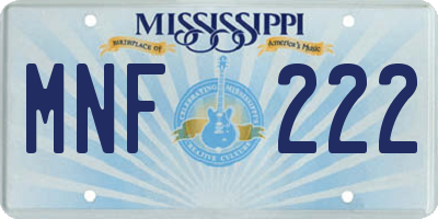 MS license plate MNF222