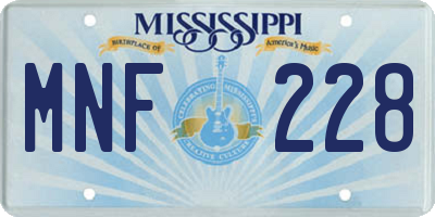 MS license plate MNF228