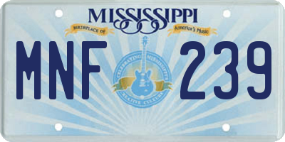 MS license plate MNF239