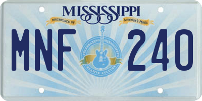 MS license plate MNF240