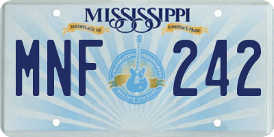 MS license plate MNF242
