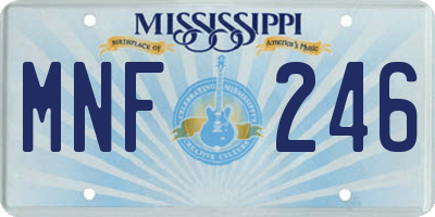 MS license plate MNF246